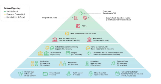 Graphic showing levels of care